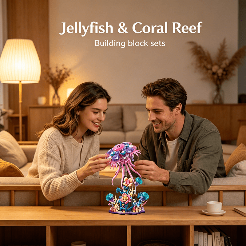 526+Pcs Jellyfish And Coral Reef Building Blocks Set